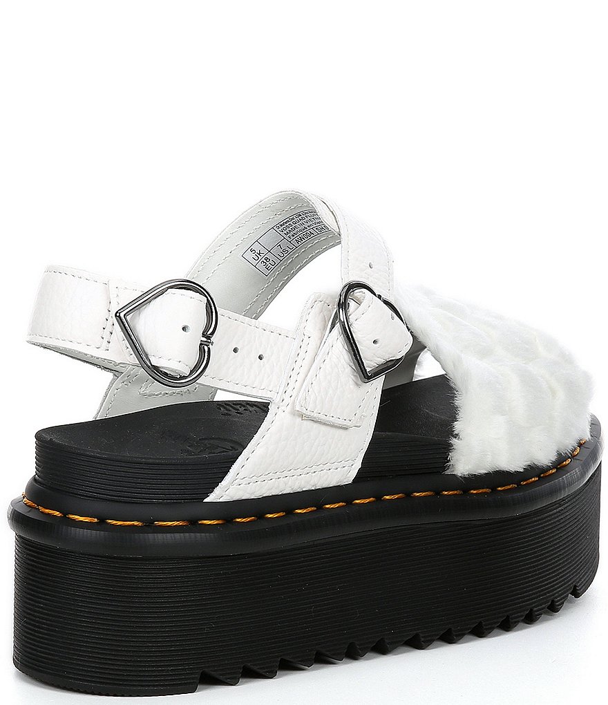 Dr. Martens Women's Voss Quad Fluffy Faux Fur Platform Sandals