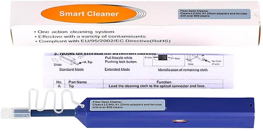 Fiber Optic CleanerOnlySimple 1.25mm Ferrules LC/MU Fiber Optic Cleaning Pen FTTH Connector Cleaning Tools with 800+ Times