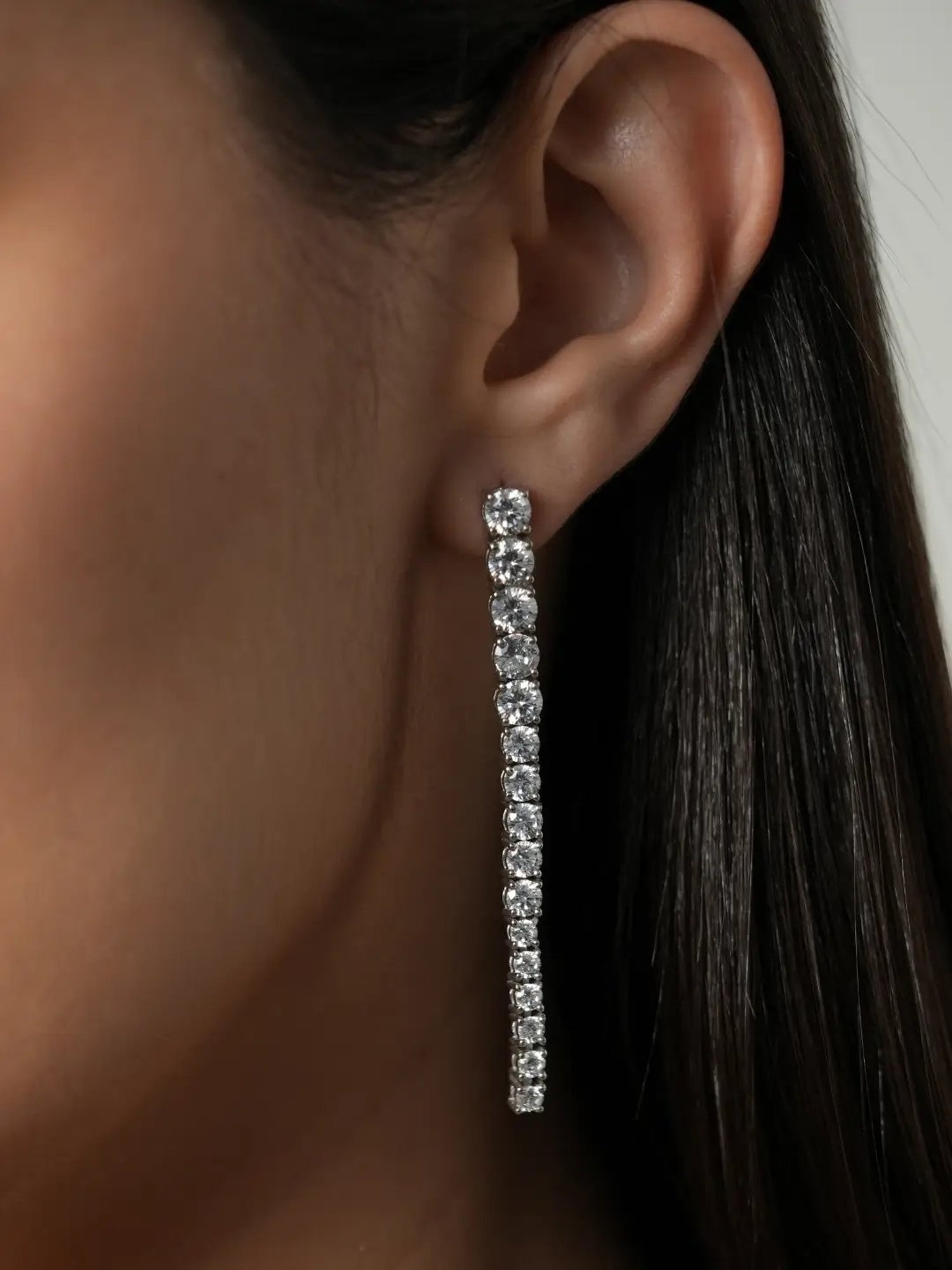 Mabel 92.5 Sterling Silver Tennis String Dangler Earrings for Women