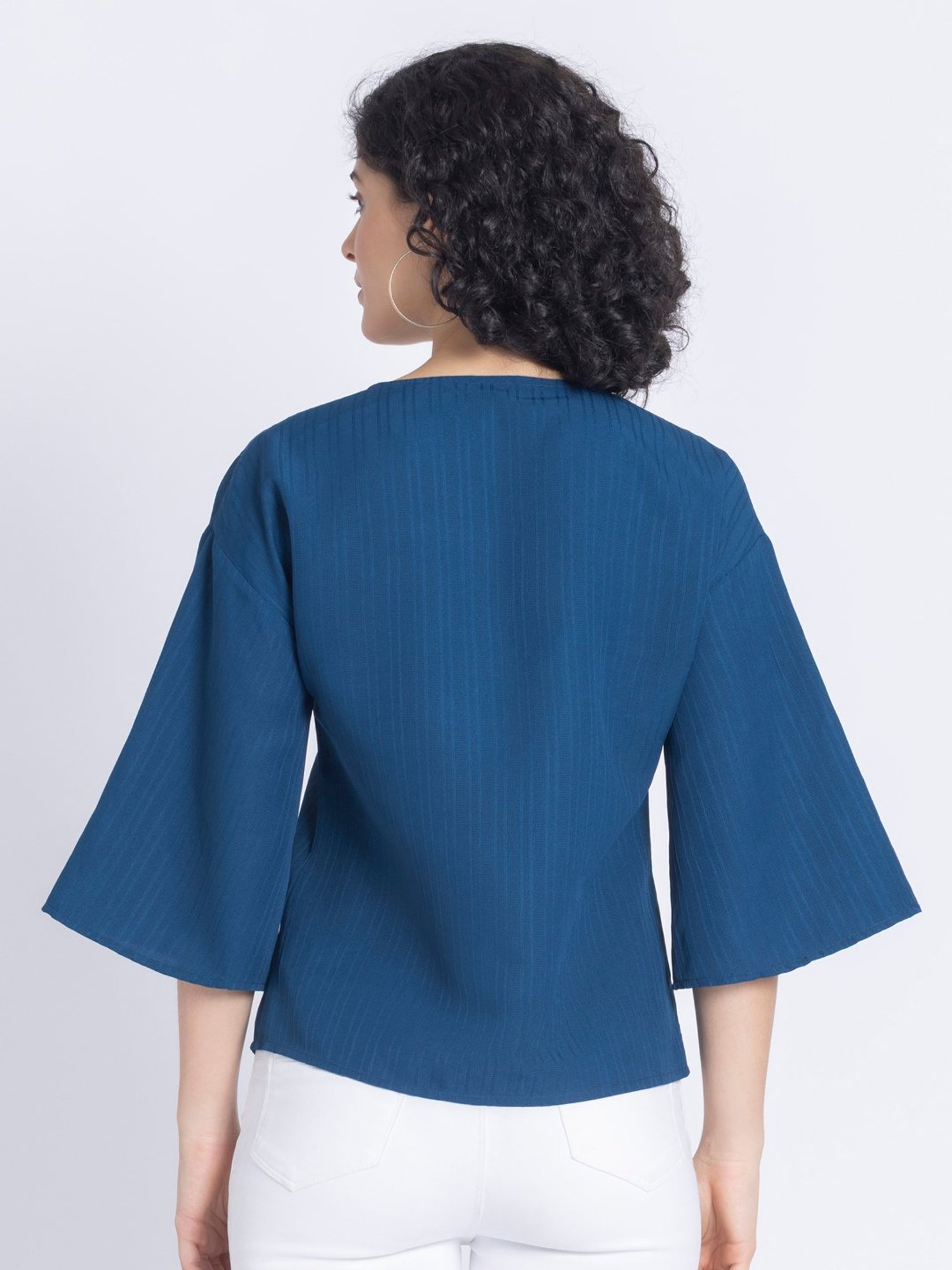 SHAYE Blue Regular Fit Top