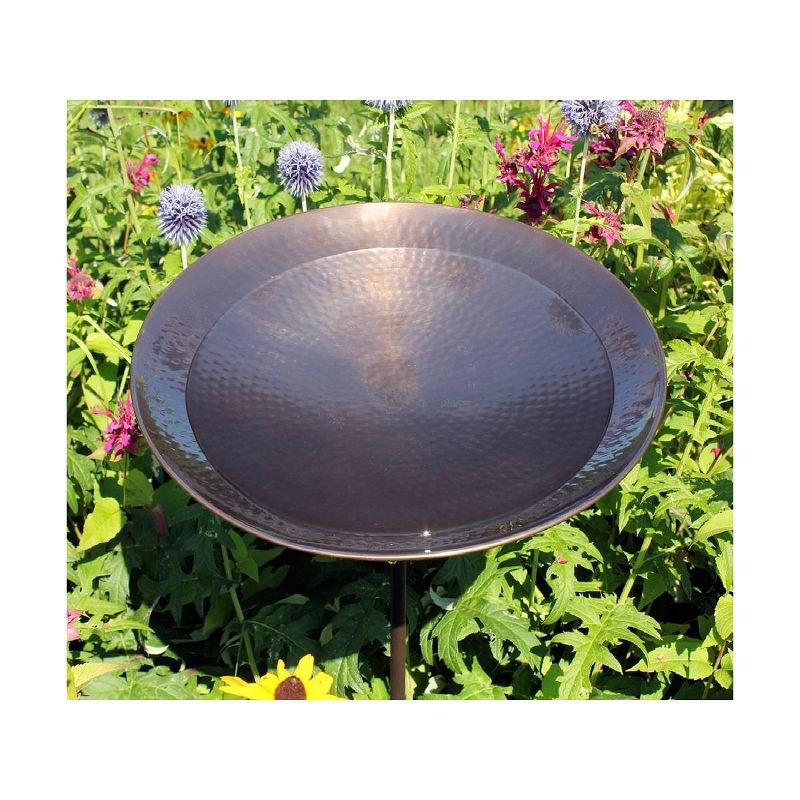 4" Wide Burnt Copper Birdbath with Stake Antique Finish - Achla Designs