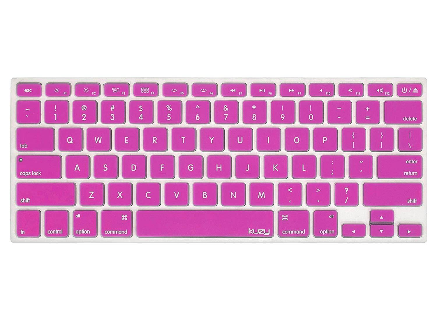 Kuzy MAGENTA Keyboard Cover Silicone Skin for MacBook Pro 13" 15" 17" (with or w/out Retina Display) iMac and MacBook Air 13" - Magenta