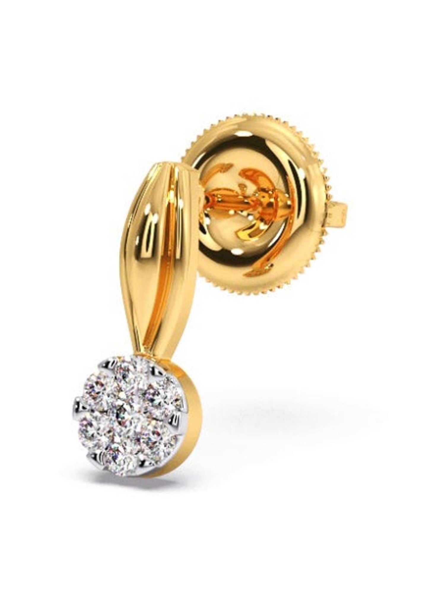 P.C. Chandra Jewellers 18 kt Gold & Diamond Earrings