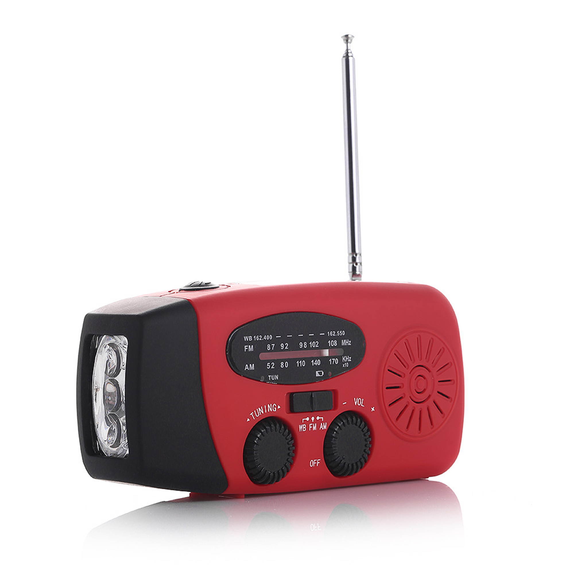 Weather Alert Radio AM/FM/WB Alert Emergency Radio Solar Hand Crank Dynamo LED Flashlight