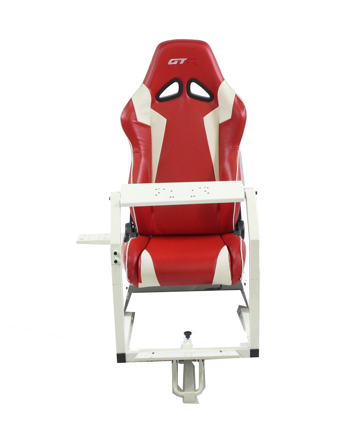 GTR Simulator GTA-WHT-S105LBK GTA Model Racing Simulator White Frame with Black Real Racing Seat, Driving Simulator Cockpit Gaming Chair with Gear Shifter Mount