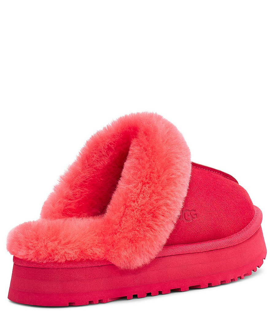UGG&reg; Disquette Suede Fur Flatform Slides