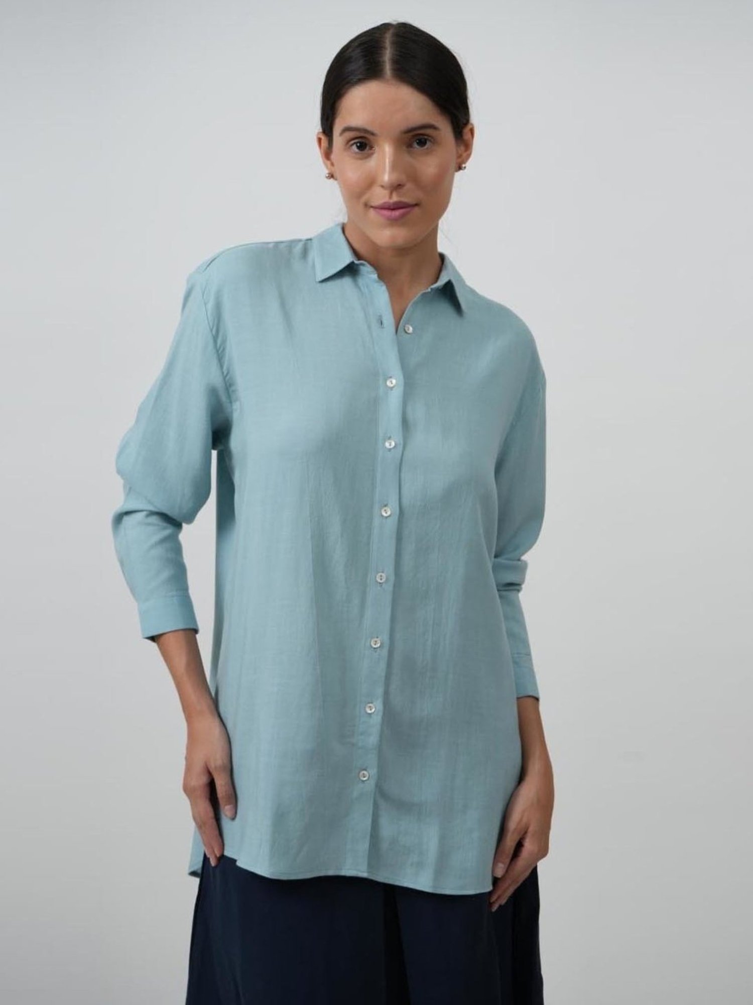 Saltpetre Elegant Blue Shirt in Tencel