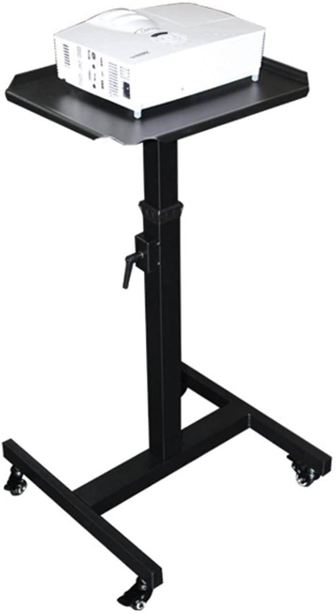 Kaidanwang Home Multi-Function Projector Stand Projector Mount Mobile Projector and Laptop Stand, Rolling Cart Black Height Adjustable Laptop and Projector Presentation Trolley
