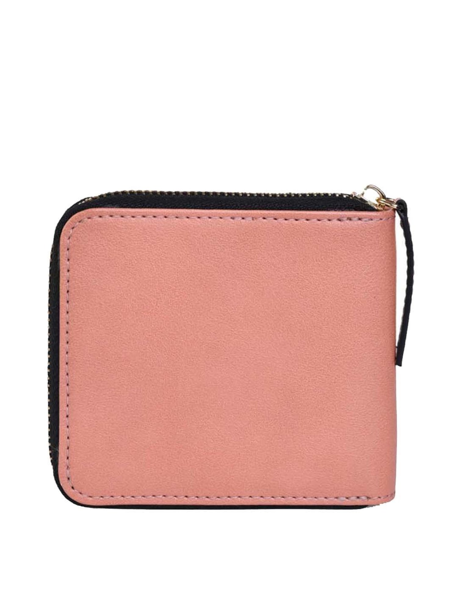 BELWABA Peach Textured Zip Around Wallet for Women