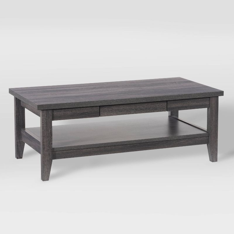 Hollywood Coffee Table with Drawers Dark Gray - CorLiving