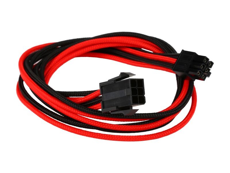 Phanteks PH-CB6V_RD 1.64 ft. (0.50 m) PCIe 6 to 6 Pin VGA Premium Sleeved Extension Cable