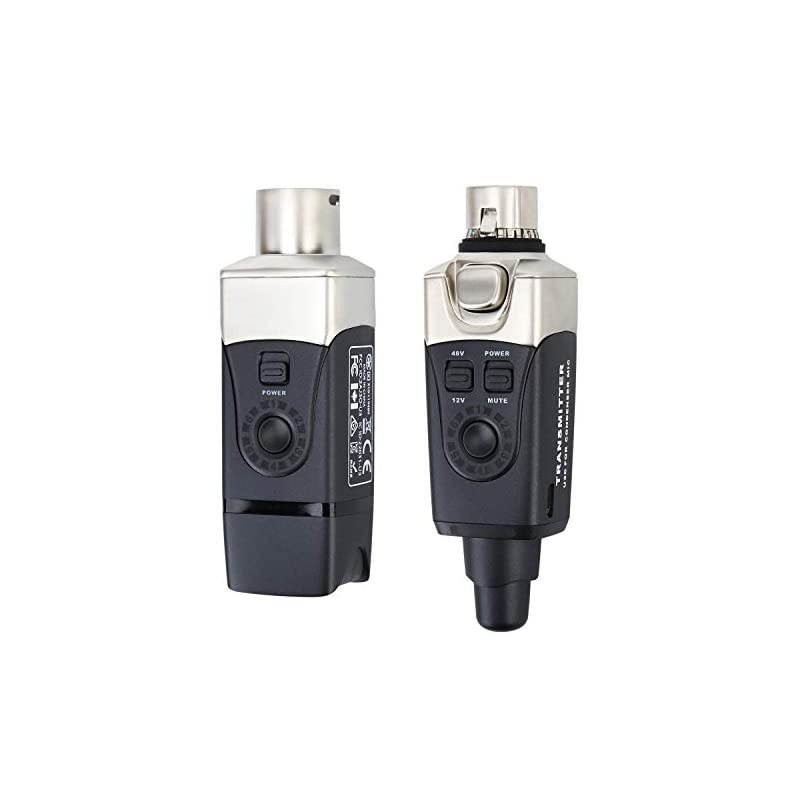 U3C Condenser Microphone Wireless System with 2.4GHz XLR Transmitter and Receiver for Microphone, Audio Mixer, PA System