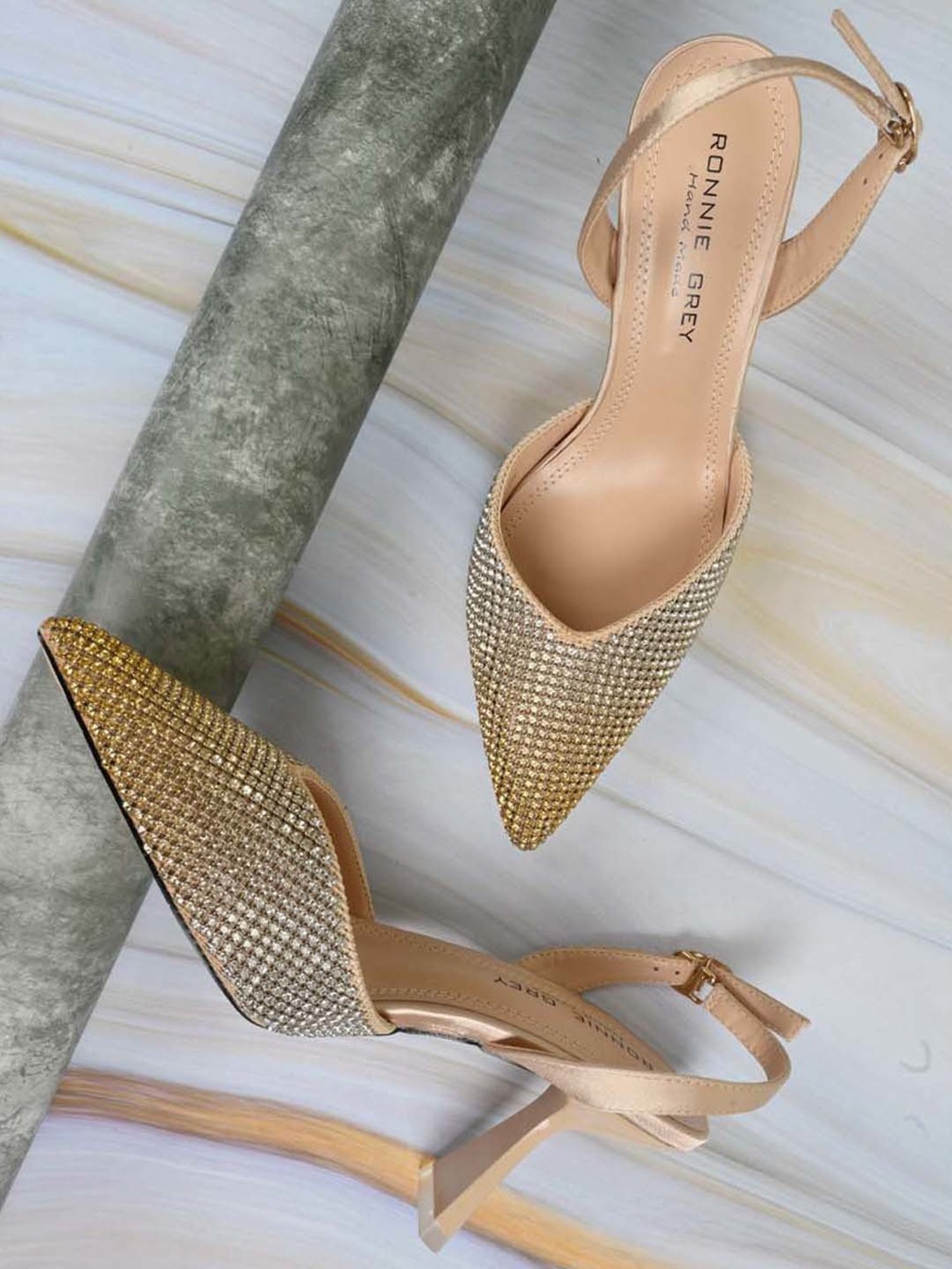 Ronnie Grey Women's Golden Back Strap Sandals