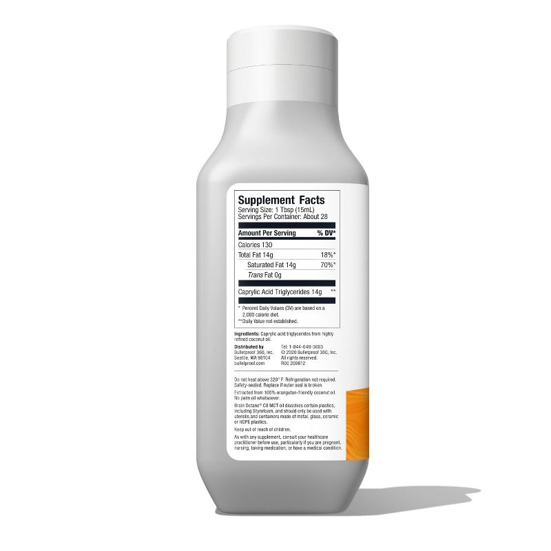 Bulletproof Brain Octane C8 MCT Oil Dietary Supplement - 14 fl oz