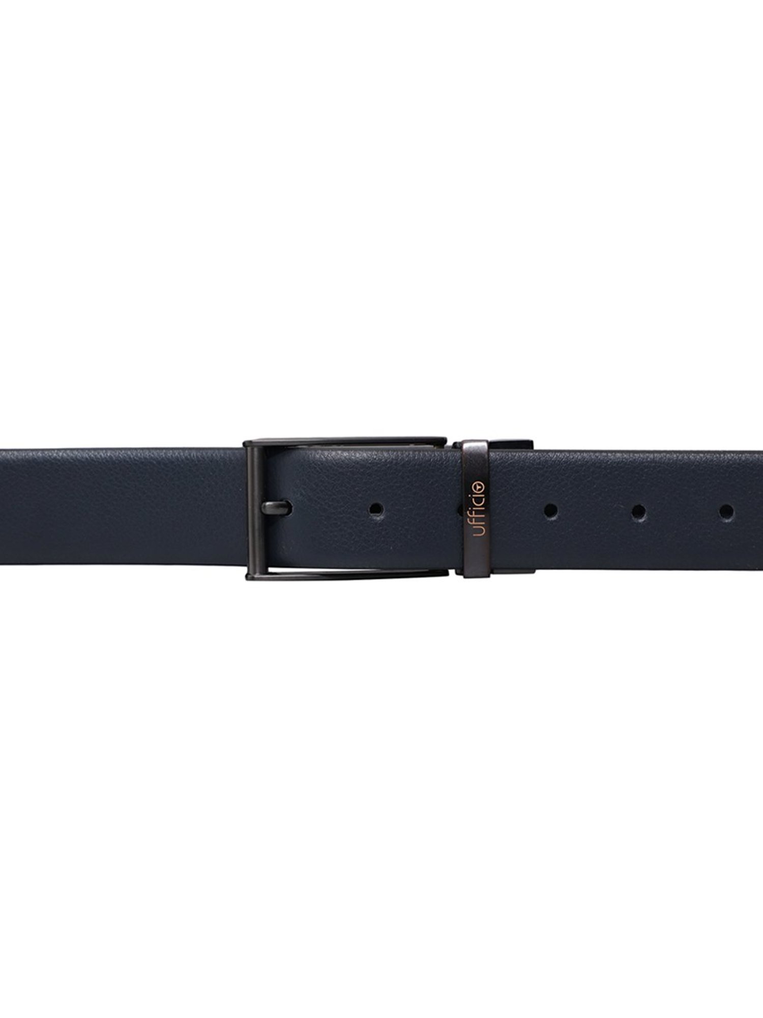 BULCHEE Blue & Black Leather Reversible Formal Belt for Men
