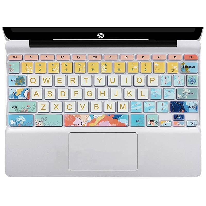 Silicon Keyboard Cover Skin for HP Chromebook 11 x360 116 Chromebook 11 G2G3G4G5G6 EEG7 EE 116 HP Chromebook 14ca 14ak 14X SeriesHP Chromebook 14 G2 G3 G4Little Flower
