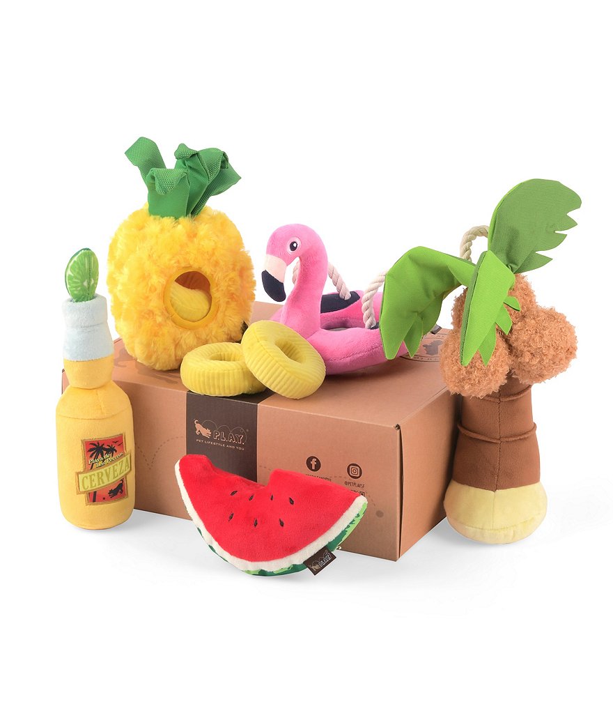 PLAY Pet Lifestyle and You Tropical Paradise Toy Set, 5-Piece Plush Dog Toys