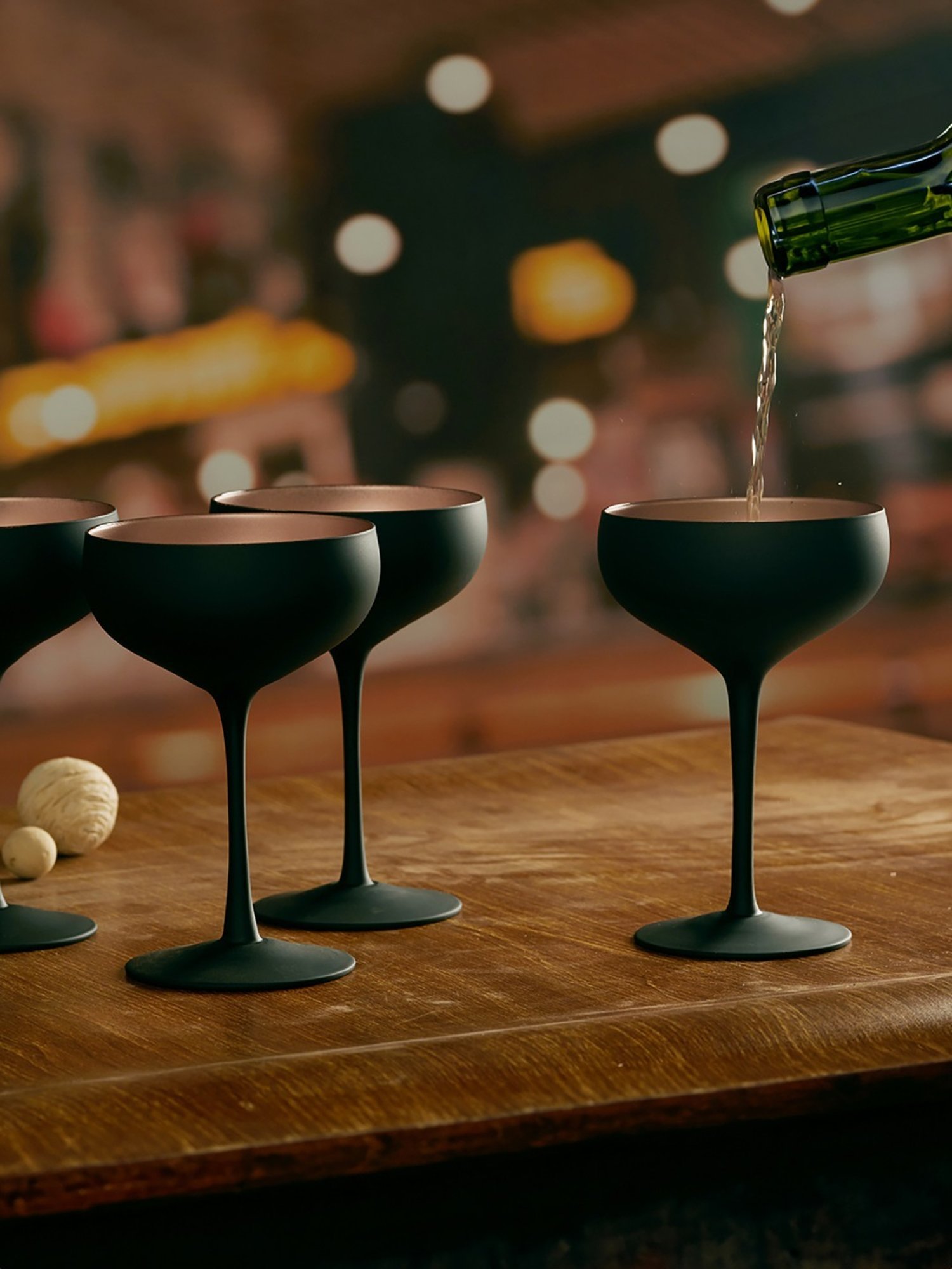 Trovea's Black Glass Cocktail Glass - Set of 2