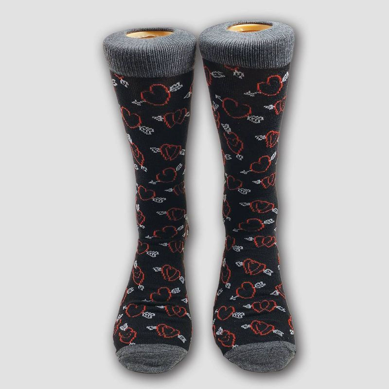 Men's Printed Hearts and Arrows Casual Socks - 6-12