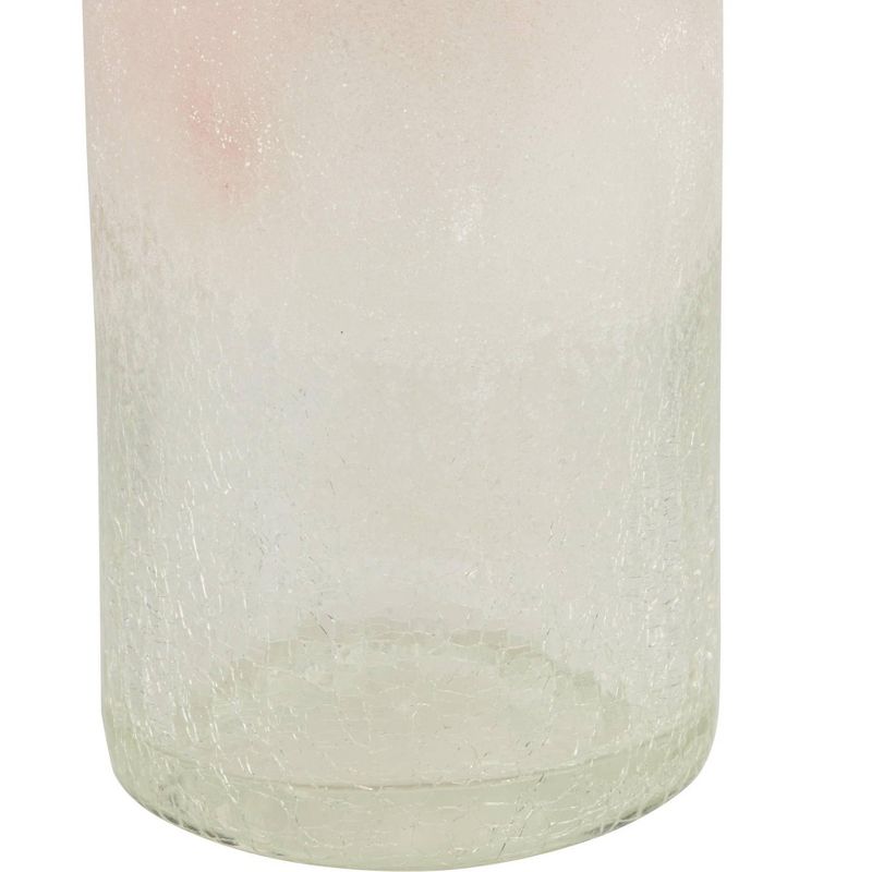 Studio 55D Pink and Clear 12" High Cylinder Glass Decorative Vase