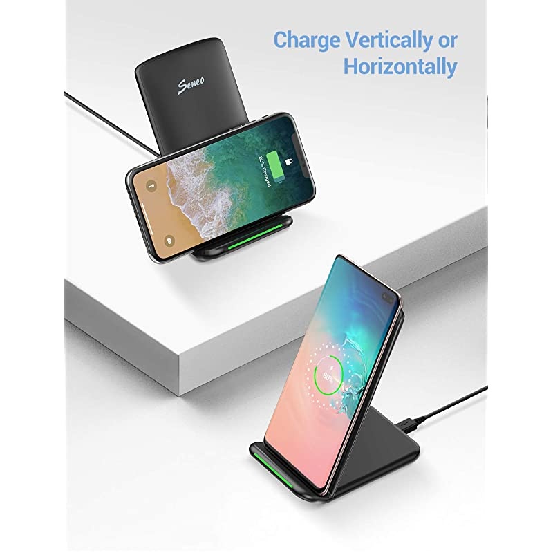 10W Wireless Charger QiCertified for iPhone 1111 Pro MaxXRXS MAXX8Plus FastCharging Stand for Galaxy Note10S10S10S9S9+Note9 Standard for Google Pixel 3 LG V30V40 No Adapter