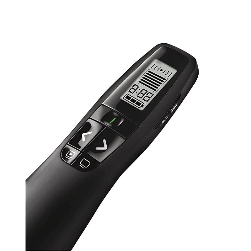 Professional Presenter R800 Wireless Presentation Clicker Remote with Green Laser Pointer and LCD Display