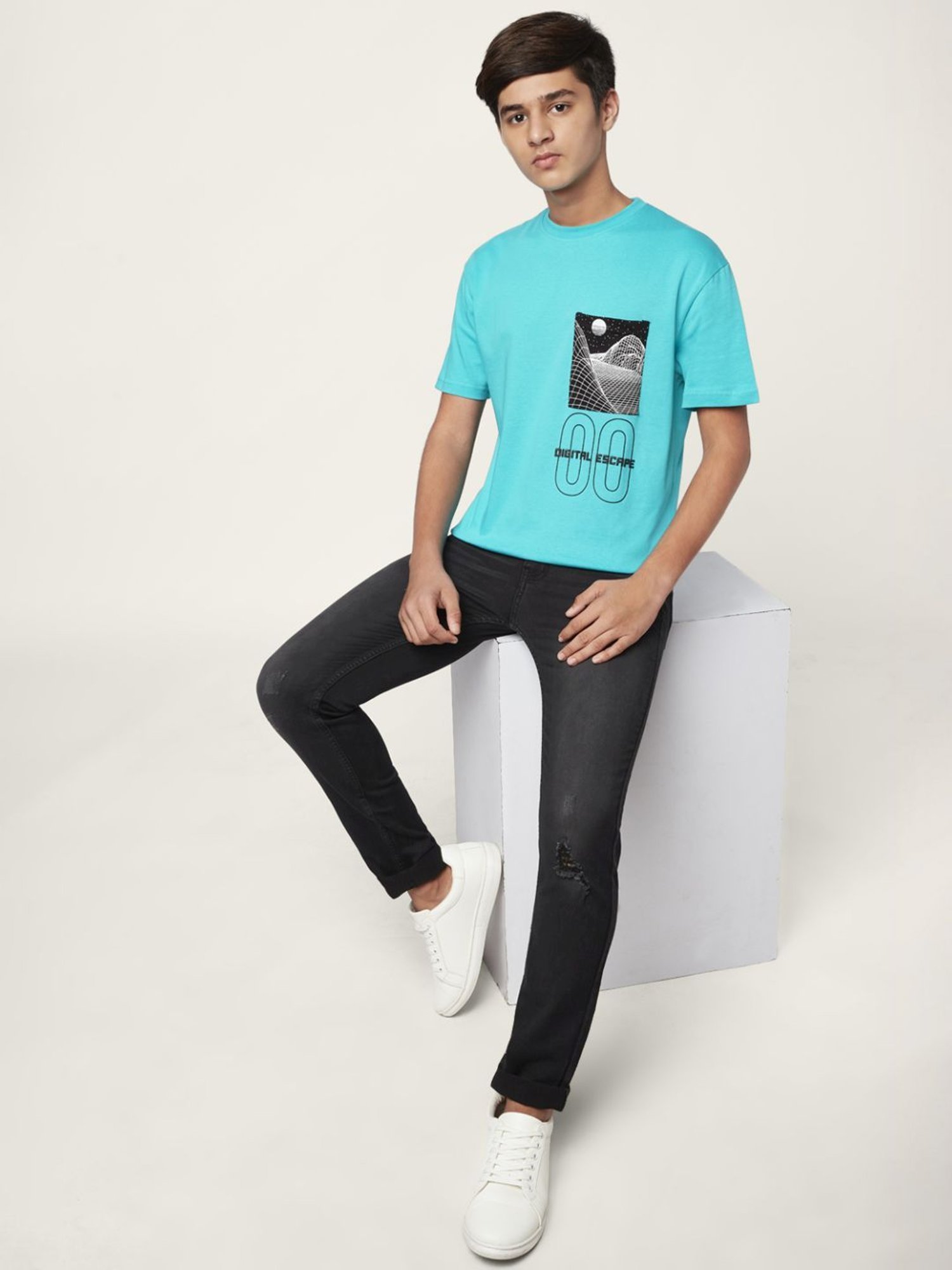 Coolsters by Pantaloons Kids Blue Cotton Printed T-Shirt