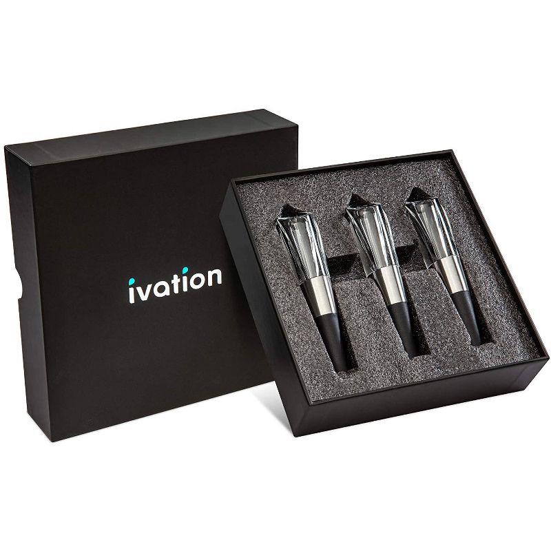 Ivation Wine Aerator - Premium Wine Aerating Pourer Spout Decanter Gadget with Gift Box - 3 Pack