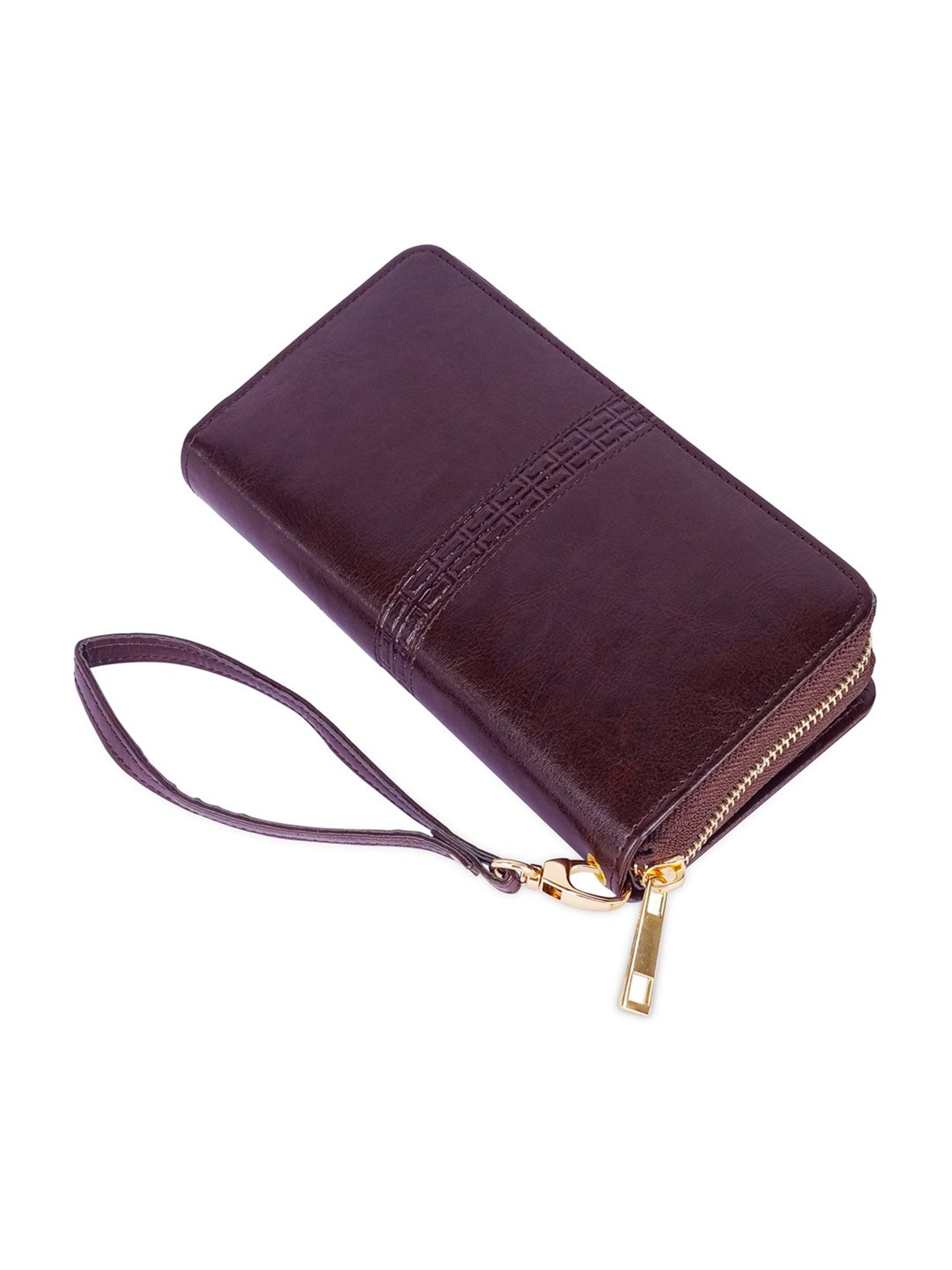 Louis Philippe Brown Casual Leather Money Clip Wallet for Men