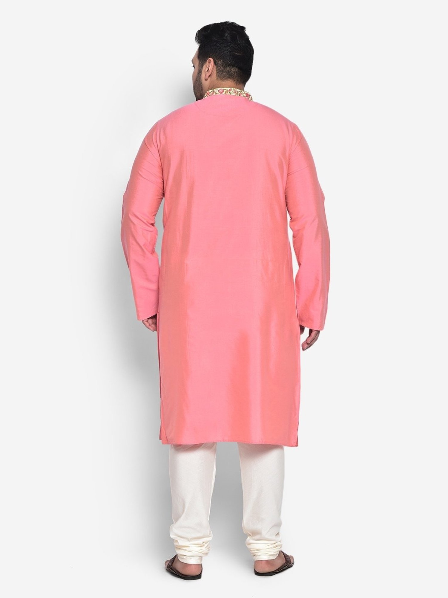KISAH PLUS Pink Regular Fit Embroidered Kurta