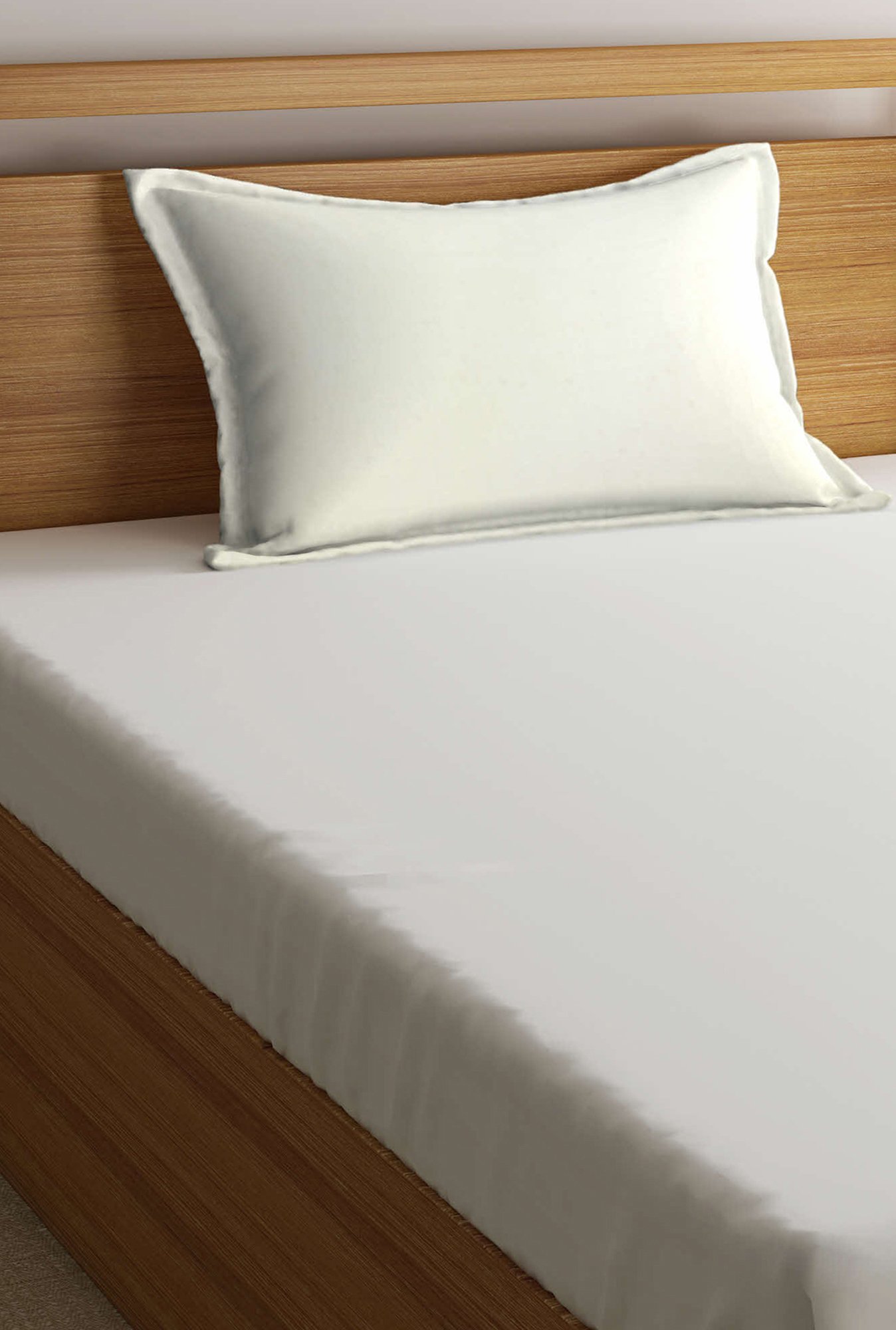 The Baby Atelier White Solid Cotton 400 TC Pillow Cover