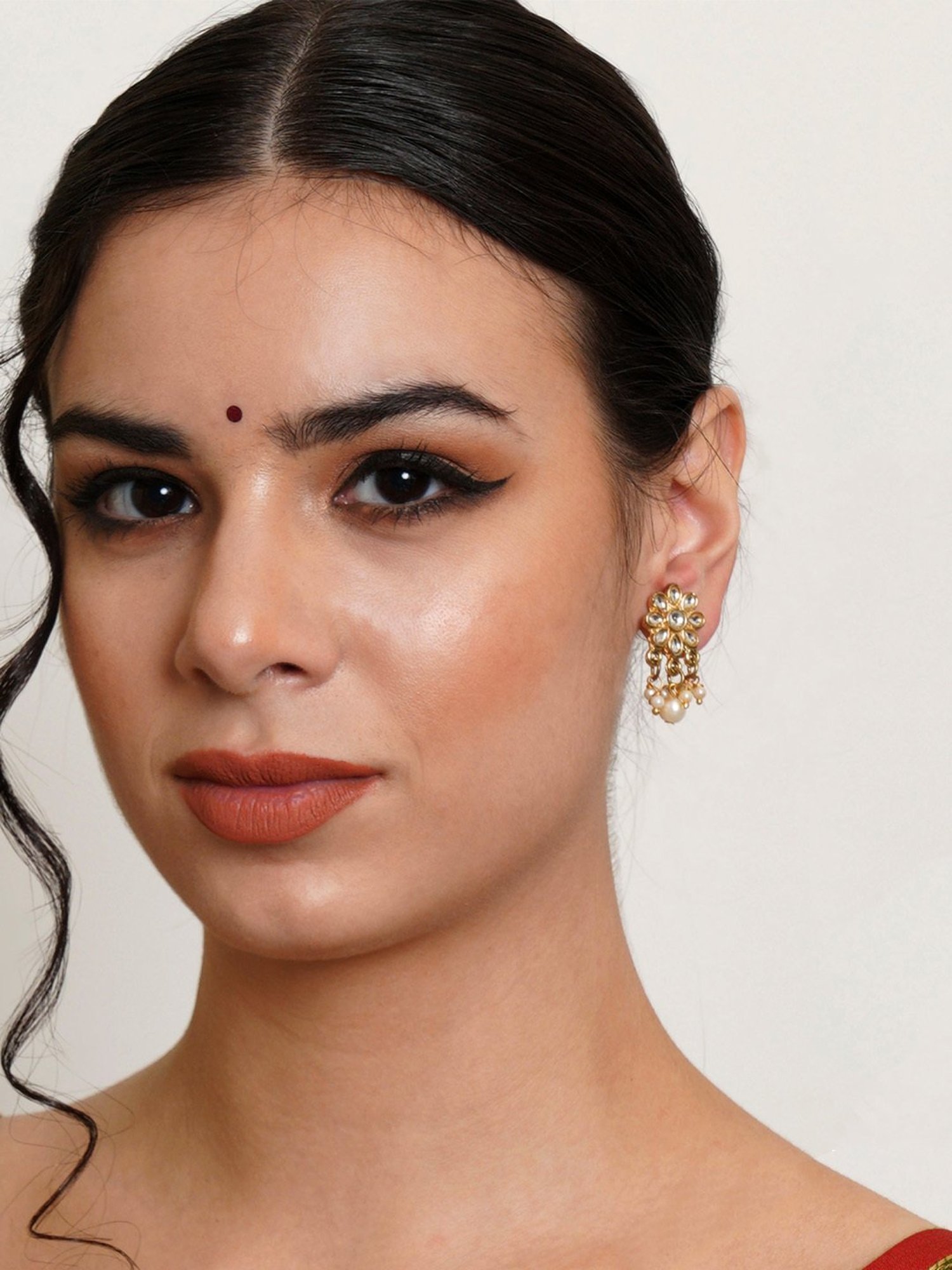 Karatcart Handcrafted Kundan Dangler & Stud Earrings - Set of 4