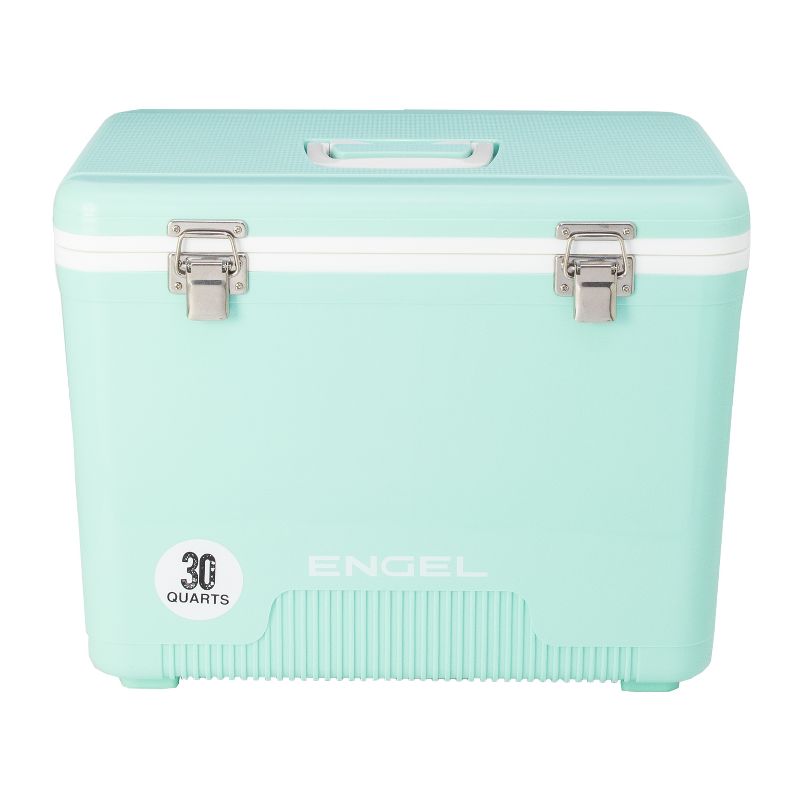 Engel UC30SF 30 Quart 8 Can Leak Proof Odor Resistant Insulated Cooler Drybox with Integrated Shoulder Strap, Seafoam