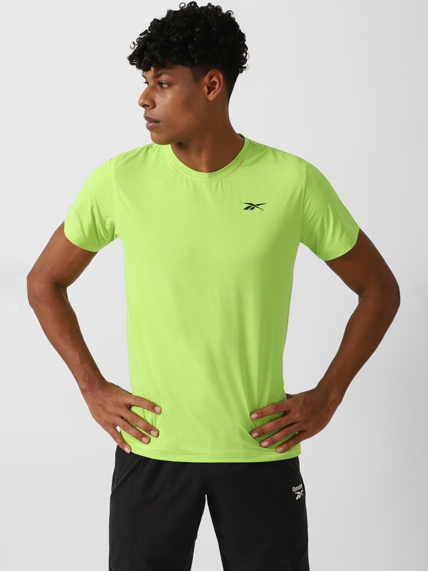 Reebok Green Slim Fit Sports T-Shirt