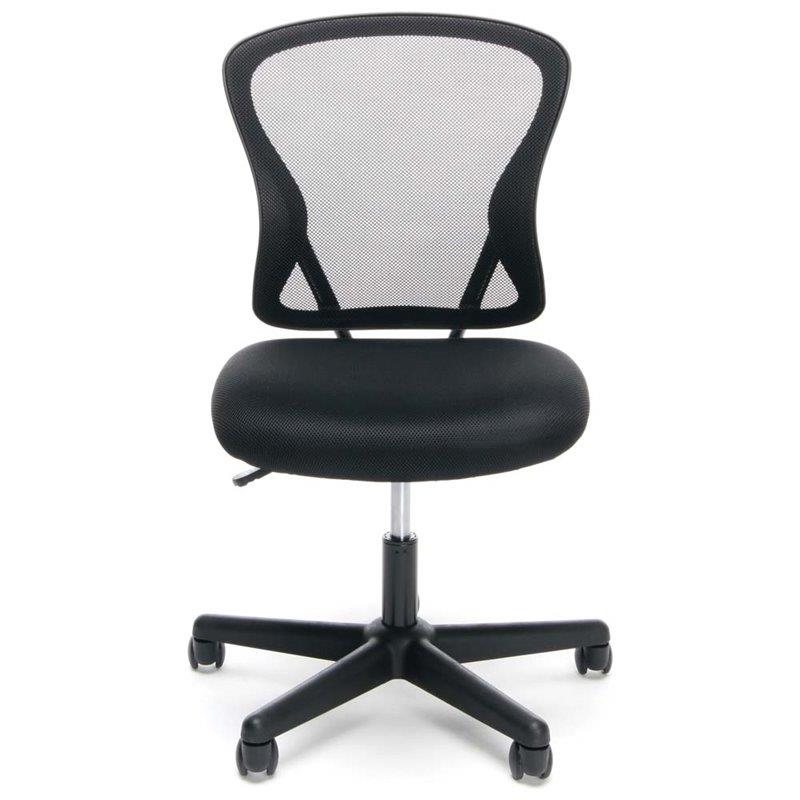 Essentials ESS-3010 Mesh Back Swivel Task Chair, Black Frame, Black Fabric, Black Mesh