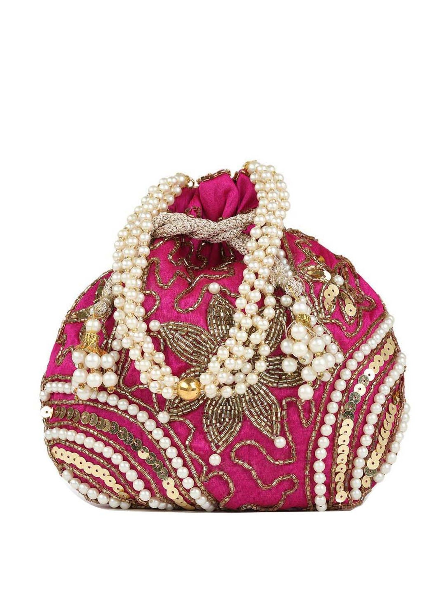 Gaurapakhi Pink Embellished Potli