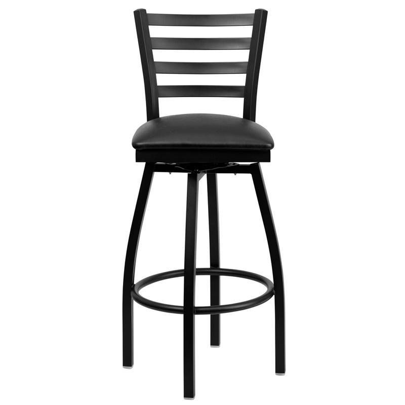 Wooden Barstool with Padded Seat and Open Backrest Blue/Brown - Benzara