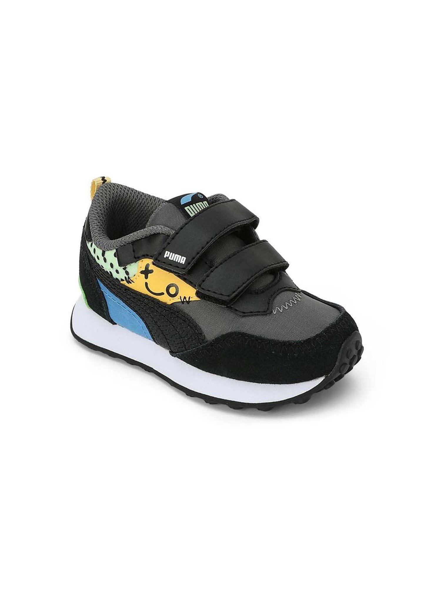 Puma Kids Rider FV Mix Match Grey & Black Casual Sneakers