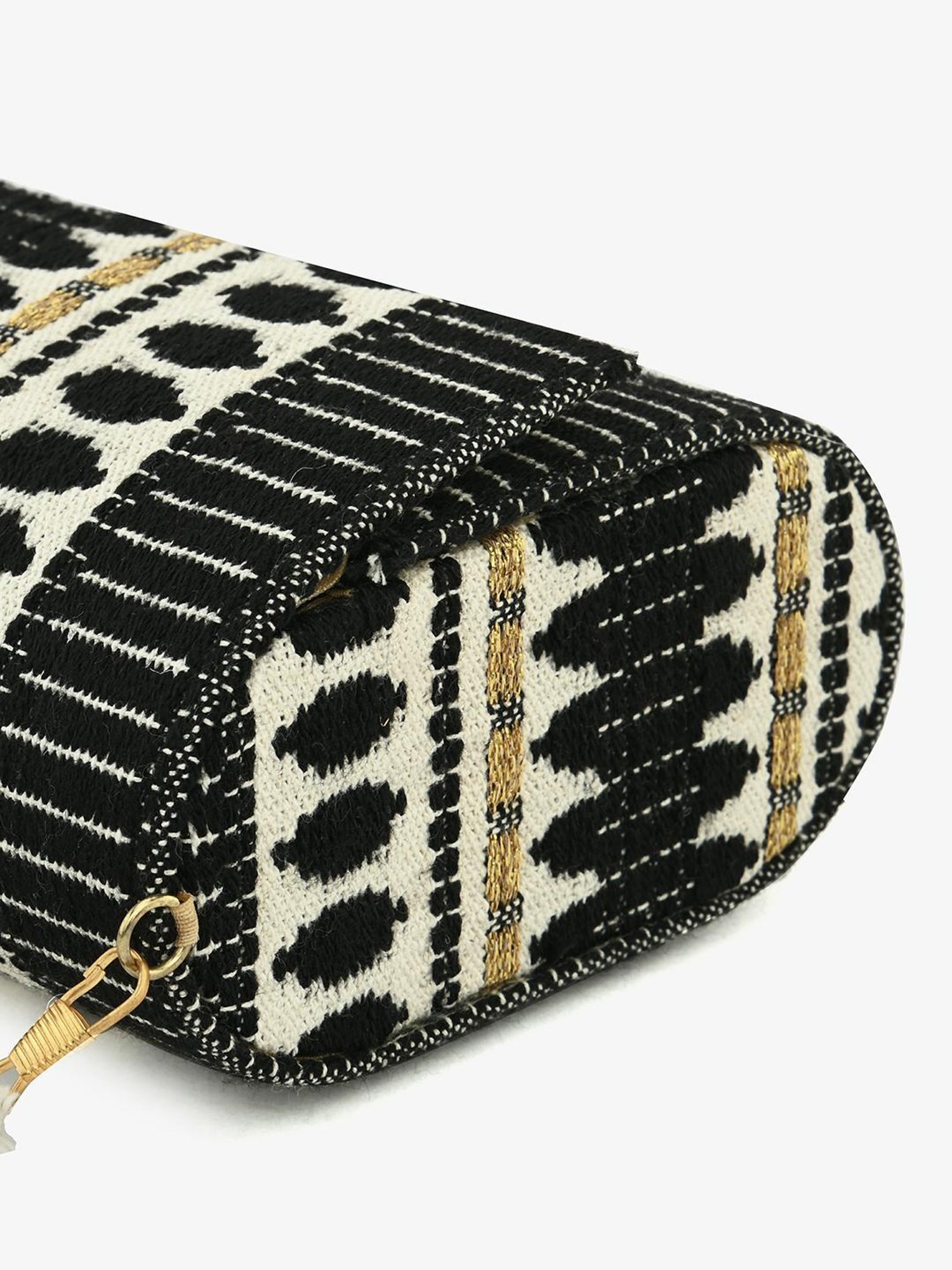 Gaurapakhi Black Printed Envelope Clutch