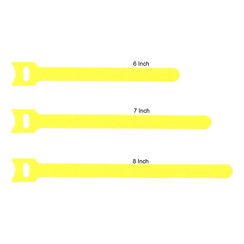 50pcs Reusable Fastening Adjustable Cable Ties Wire Management 7 Inch (Yellow)