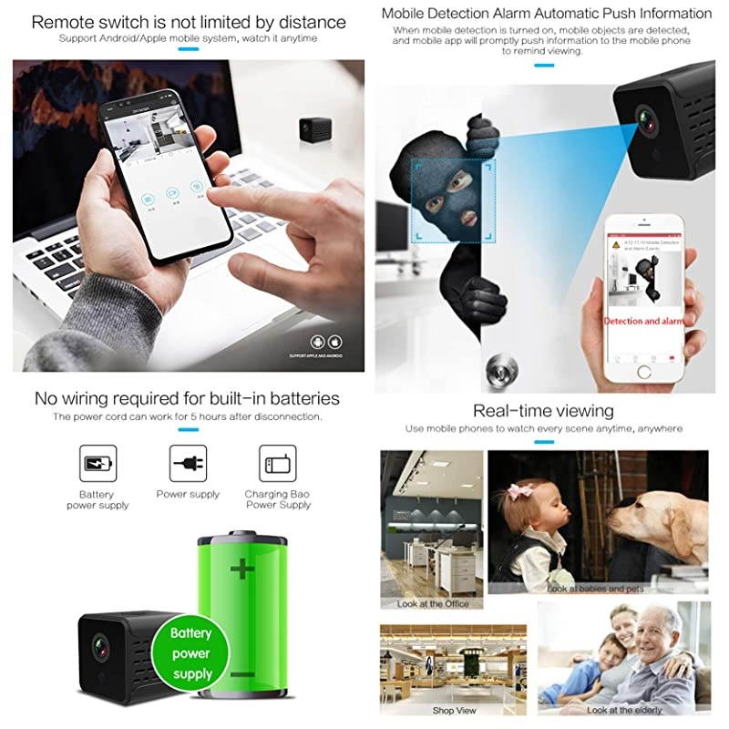 Mini WiFi Camera Small Home Security Wireless Camera Nanny Cam Super Night Vision Motion Detection Crisp 1080P HD Live Streaming Indoor amp Outdoor Portable Tiny Cam with Android iOS App