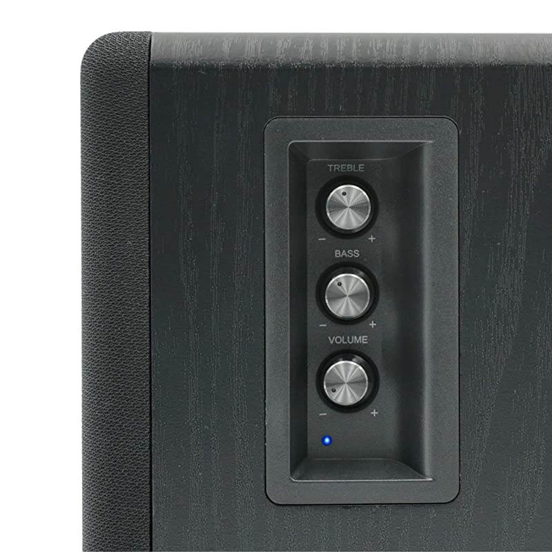 BT25 Active Bluetooth Bookshelf Speakers with Builtin Amplifier Studio Monitor Speaker 2 AUX Input Full Function Remote Control Wooden Enclosure 50 Watts RMS Black
