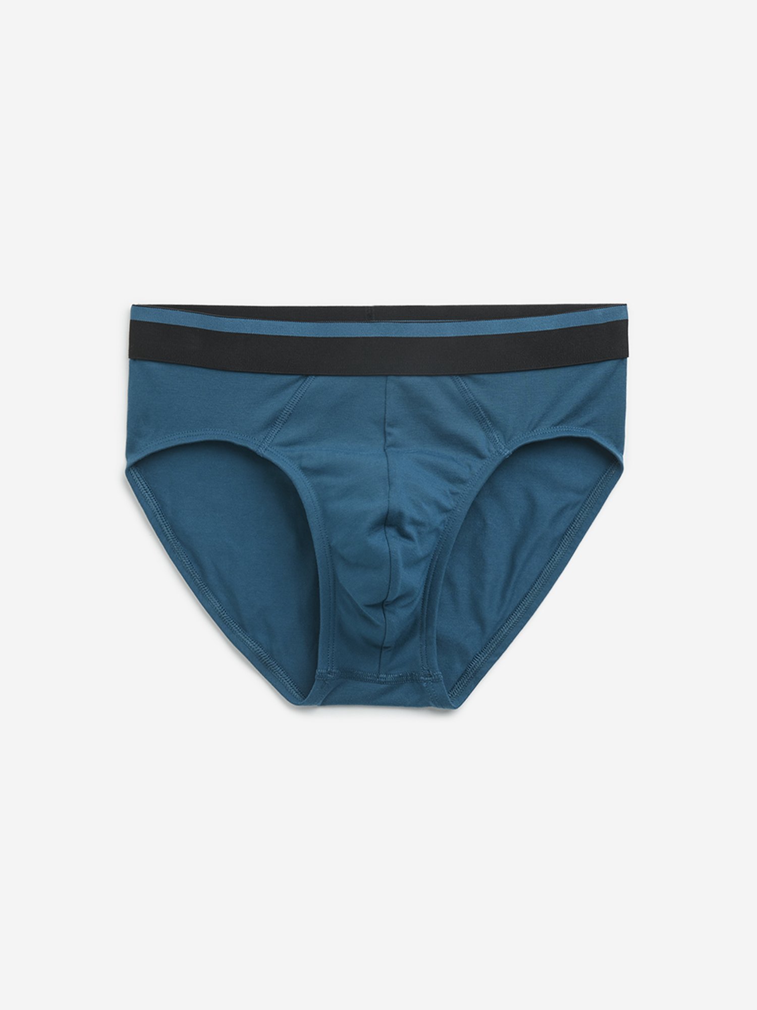 WES Lounge by Westside Teal Printed Cotton Blend Briefs - Pack of 3