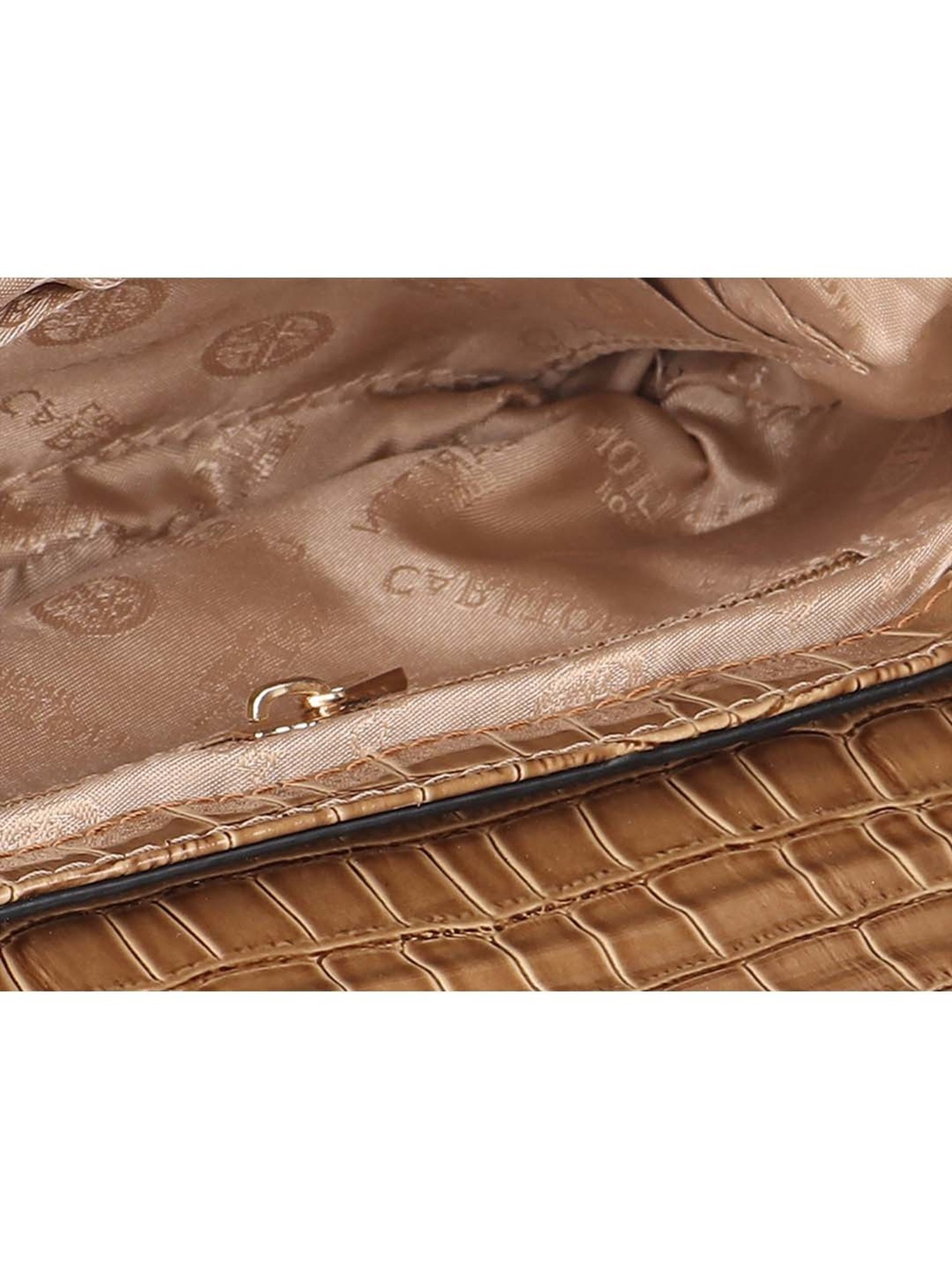 Carlton London Tan Textured Medium Sling Handbag