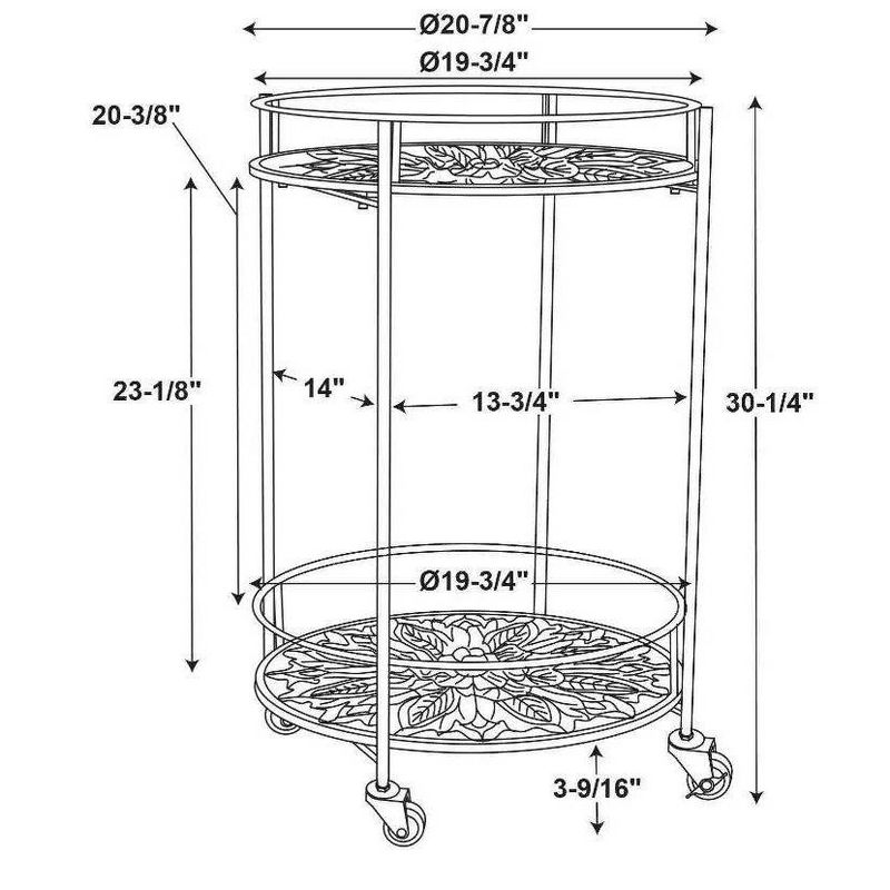 Flash Furniture Castleberry Rustic Wood Grain and Iron Kitchen Serving and Bar Cart