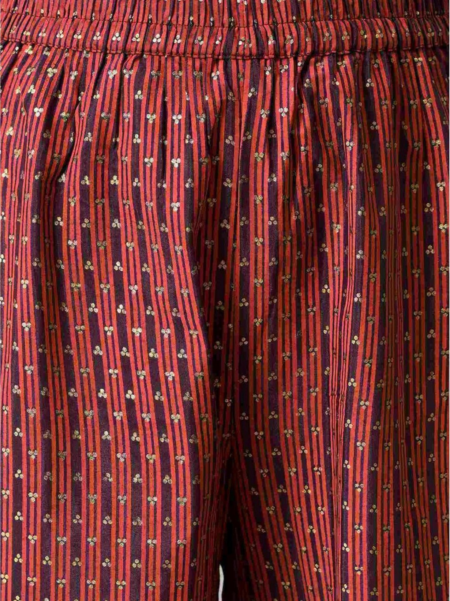 Aurelia Kids Orange & Maroon Floral Print Kurta Set