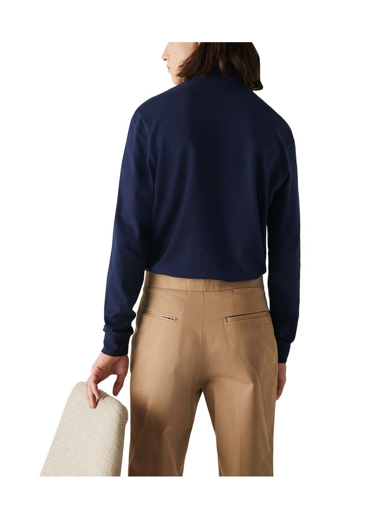 Lacoste Navy Paris Stretch Cotton Pique Regular Fit Polo T-Shirt