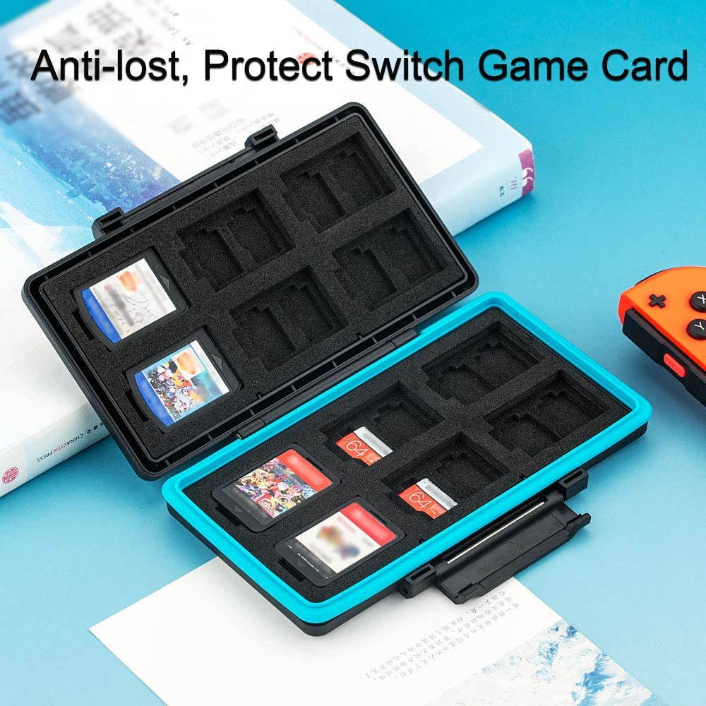 36 Slots Switch Game Card Case for 12 Nintendo Games and 24 Micro SD Cards on Nintendo Switch, Switch Card Holder Storage for for Nintendo Switch or PS Vita, Water-Resistant Anti-Shock Game Card Box