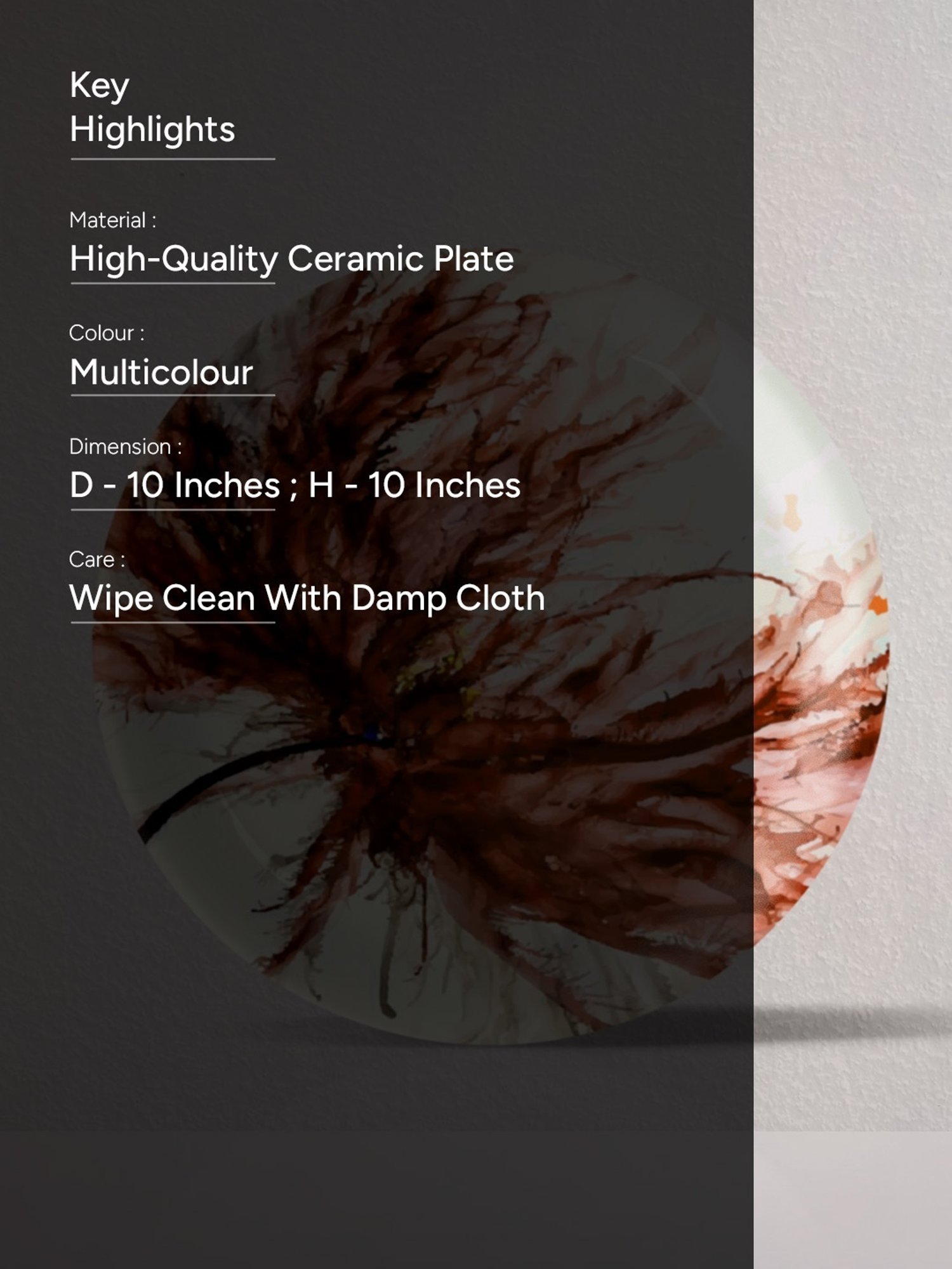 Nestroots English Rave Multicolor Porcelain Wall Plate