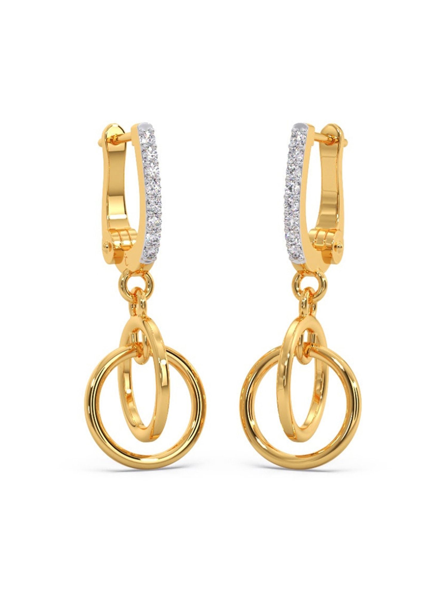 P.C. Chandra Jewellers 18 kt Gold & Diamond Earrings